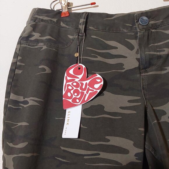 NWT! Slink Women's Low-Rise Camo Ankle Crop Cotton Blend Elastic Back Pants – 3X - Picture 4 of 9